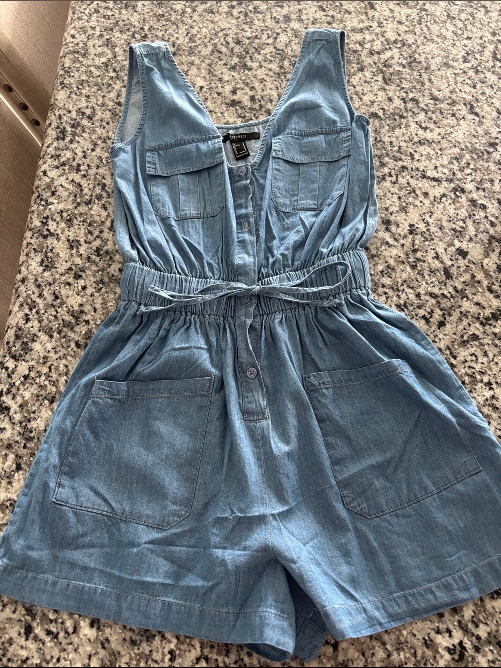 Forever 21 Light Blue Denim Romper